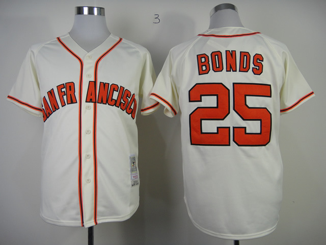 Men San Francisco Giants #25 Bonds Cream Throwback MLB Jerseys->san francisco giants->MLB Jersey